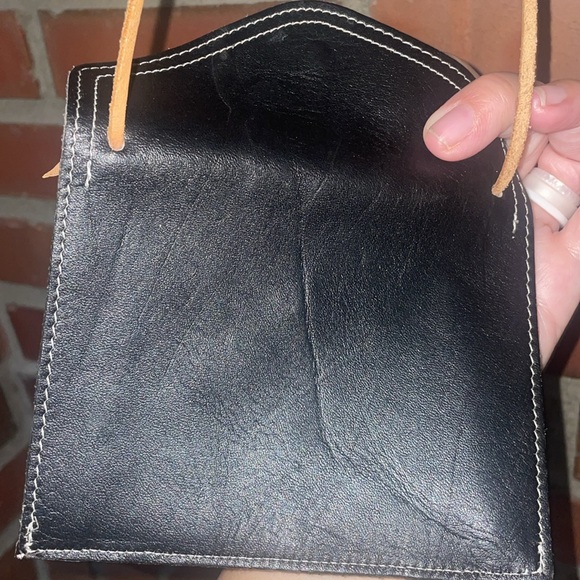 Sandalwood cowhide crossbody small black brown 5” like new - Picture 5 of 8